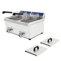 Double-Tank Commercial Deep Fryer - 20L Capacity Electric with Baskets